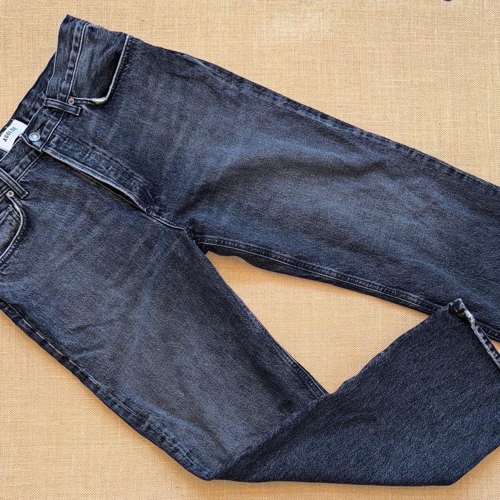 Euc Agolde Women's Black Straight Jeans